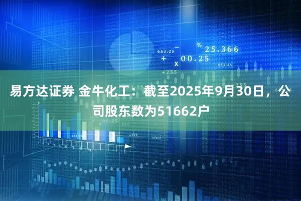 易方达证券 金牛化工：截至2025年9月30日，公司股东数为51662户